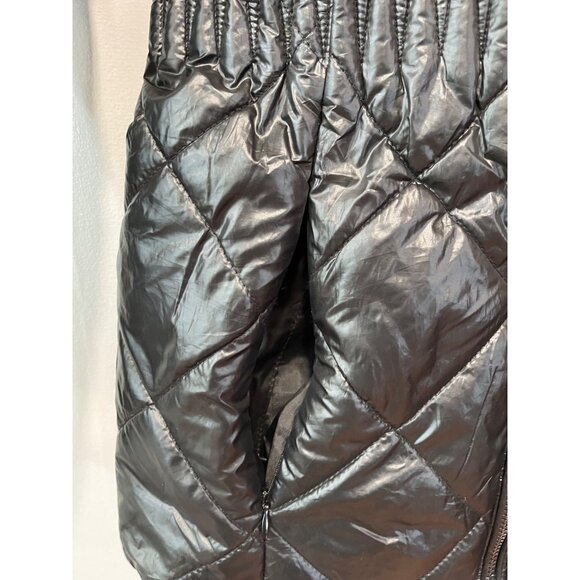 Guess Womens Quilted Black Jacket With Elastic‎ Waist & Zipper Closure Size XL - Picture 7 of 10